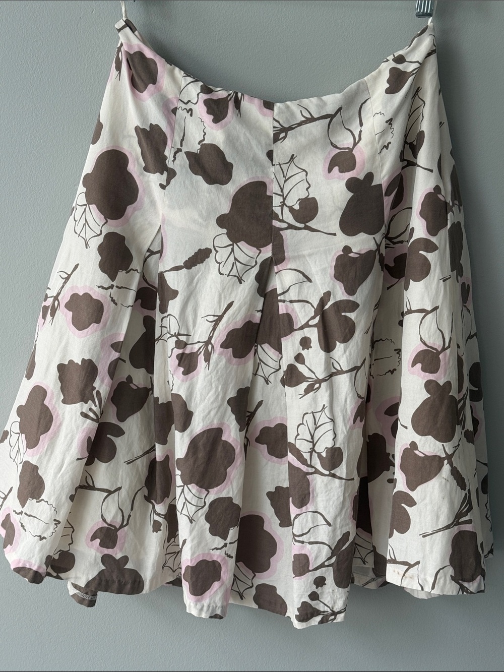 Banana Republic Floral Circle Silk Cotton Lined Skirt in Cream, Brown & Pink-2